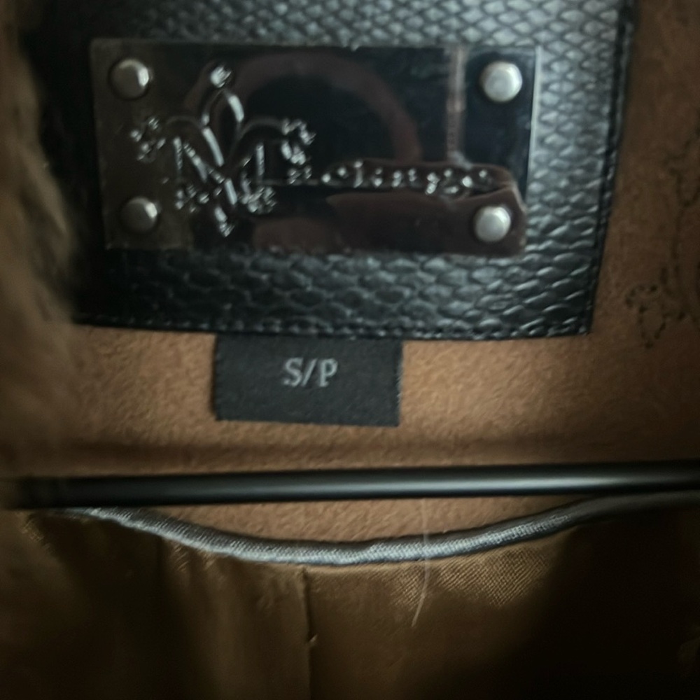 Mackage fitted double breasted wool coat with leather and fur trimmings. Small - Picture 3 of 6